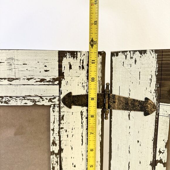 Distressed Wood Grain Bi-Fold Frame for 3.5" x 5.5" Photo Holder 9.5”x11.5” - Picture 4 of 9